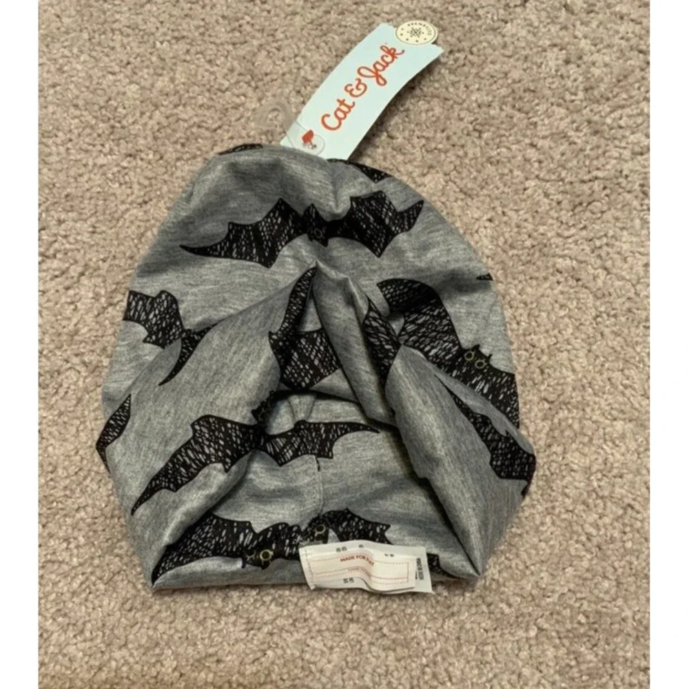 Cat &‎ Jack Gray Bat Print Slouchy Beanie Hat Size 2T-5T